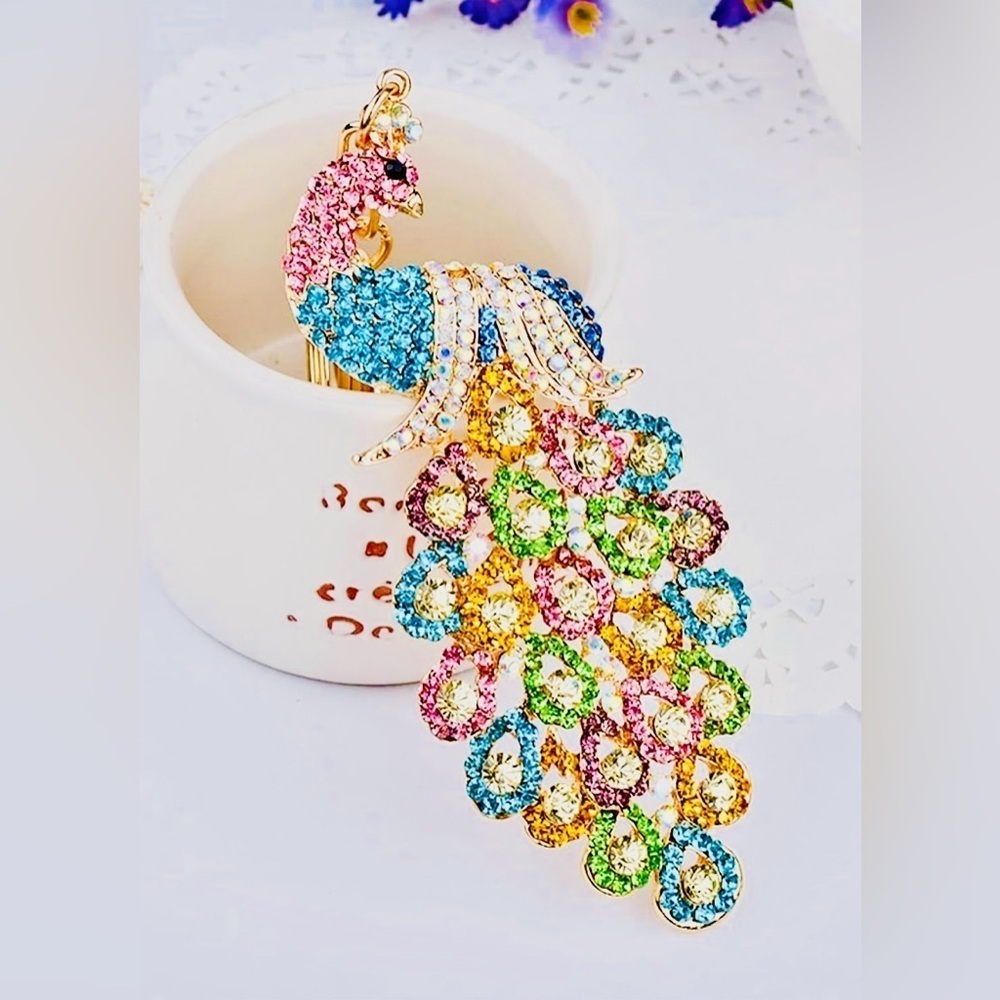 Colorful Crystal Purse Charm